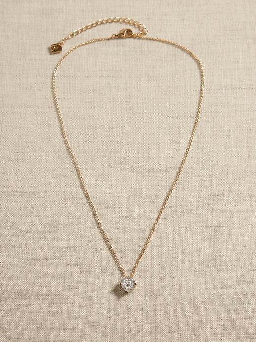 Cubic Zirconia Solitaire Necklace Product Image