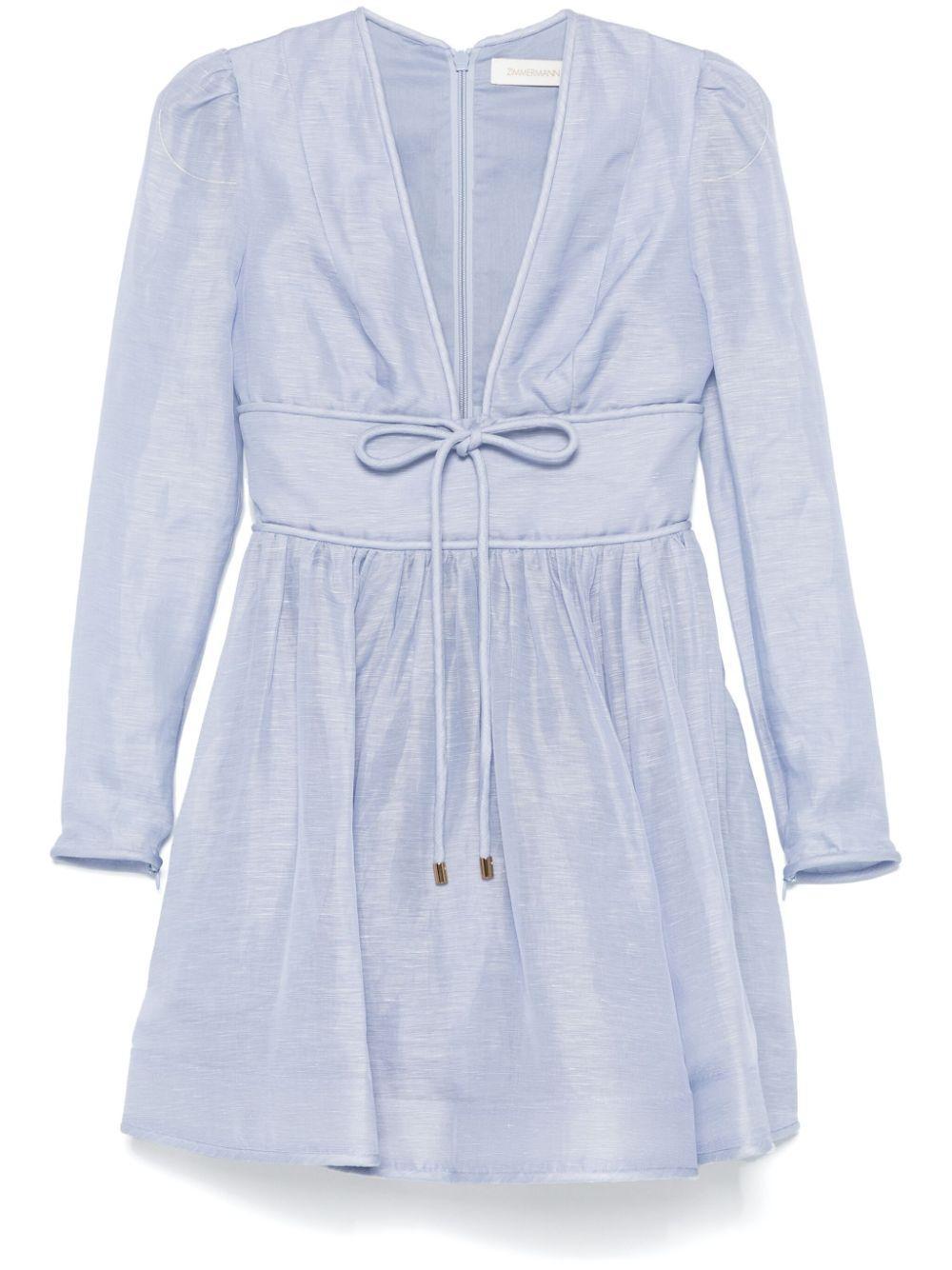 ZIMMERMANN Eden Mini Dress In Dusty Blue Product Image