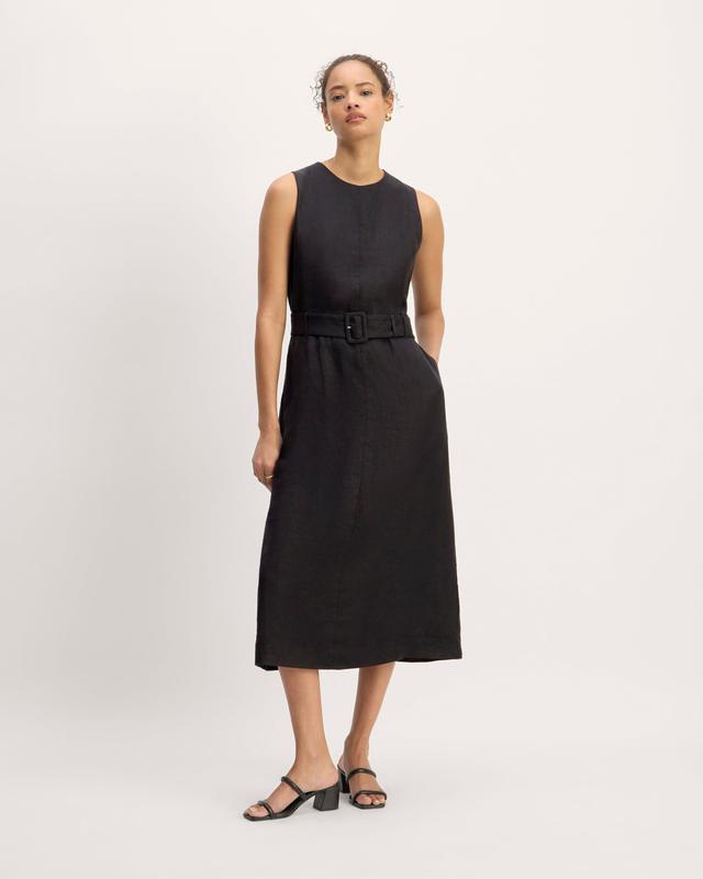 The Linen Belted Midi Dress Product Image