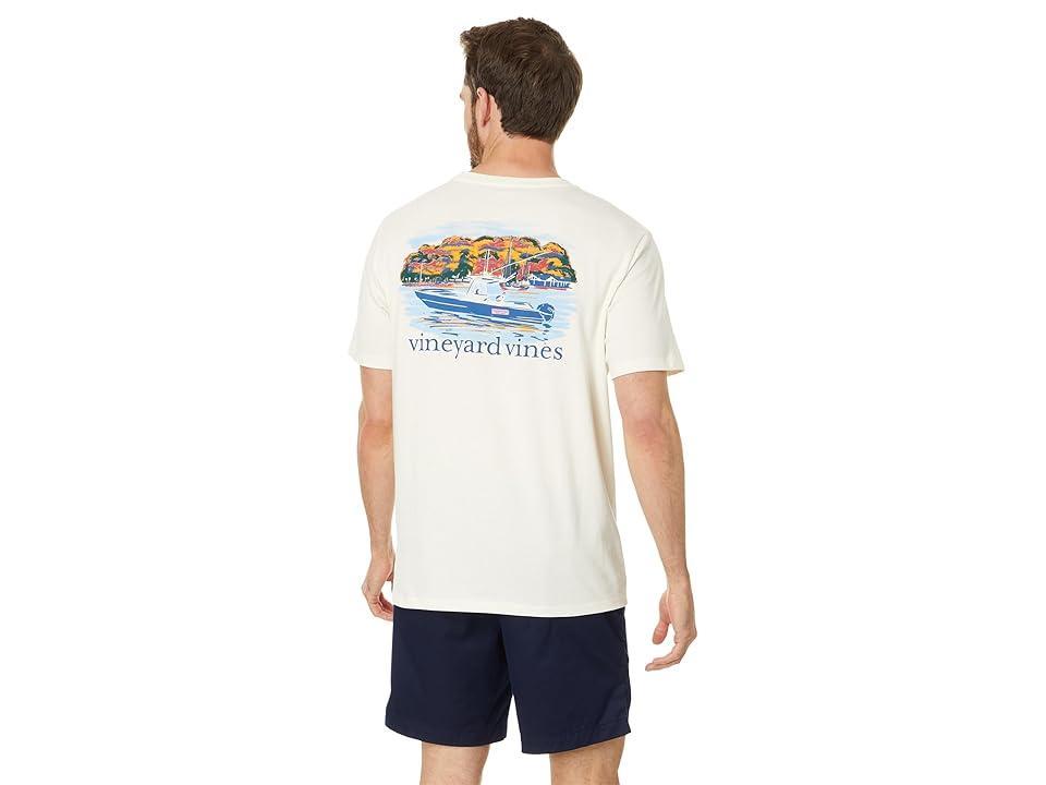 Vineyard Vines Autumn Boat Ride Short Sleeve Pocket Tee (Marshmallow) Men's T Shirt Product Image