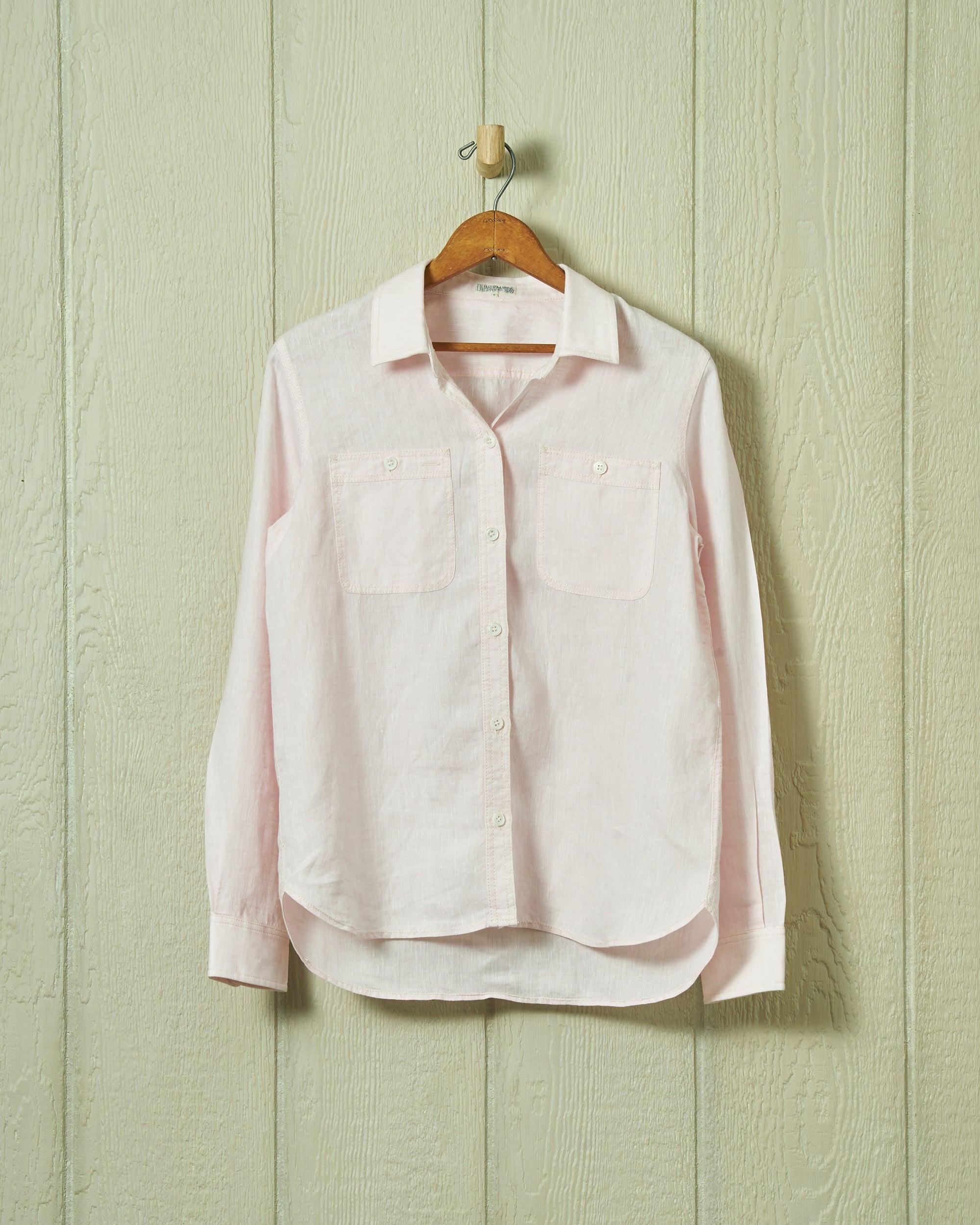 Women's Linen Work Shirt in Petal Product Image