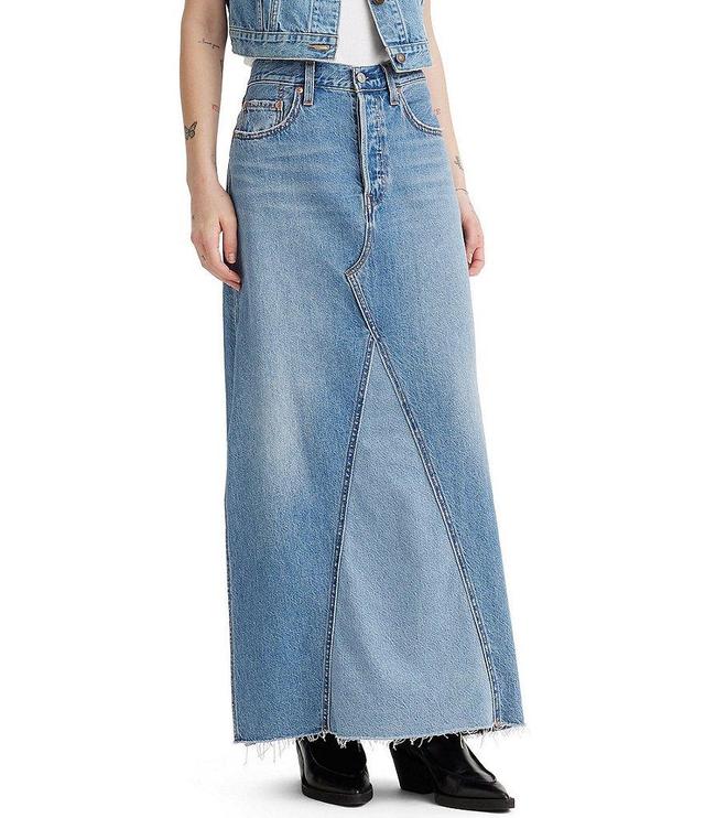 Levi's® Iconic Mid Rise Slide Slit Maxi Denim Skirt Product Image