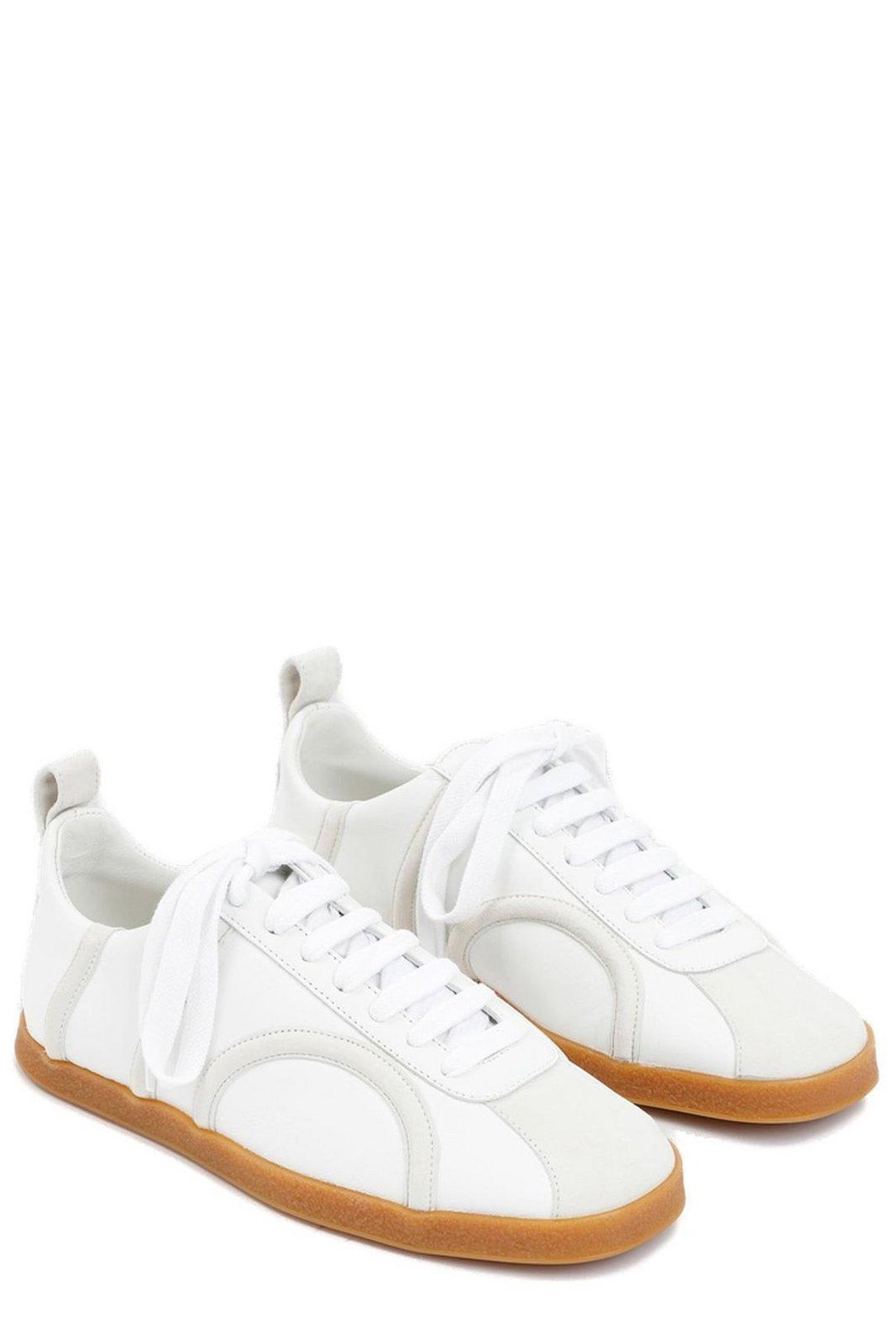 TOTÊME Monogram Leather And Suede Trainers In Off White Product Image