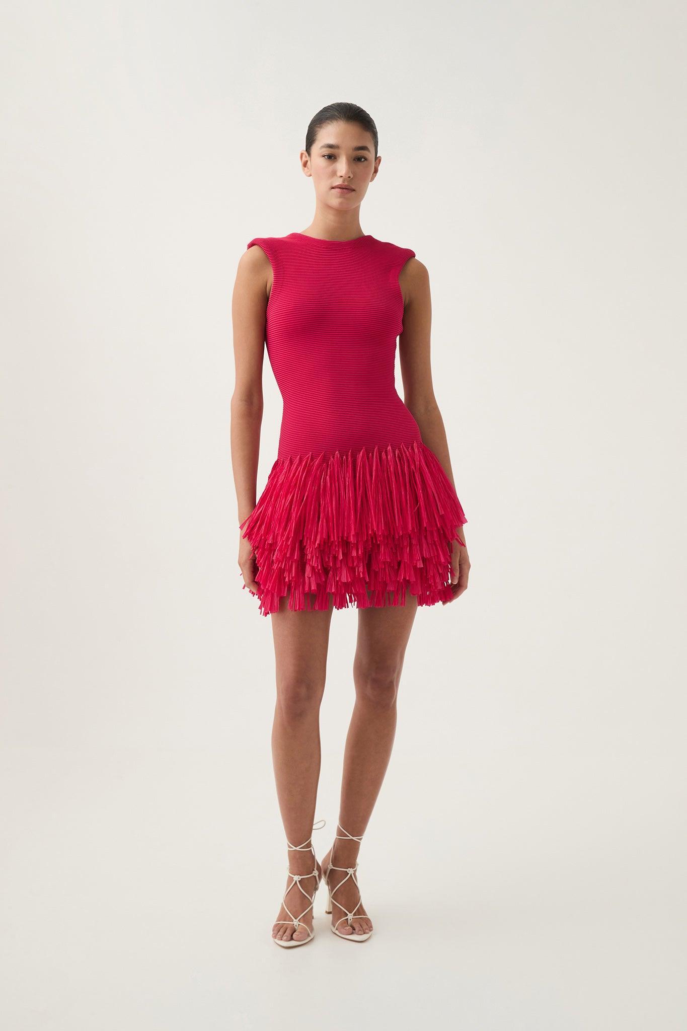 Rushes Raffia Knit Mini Dress Product Image