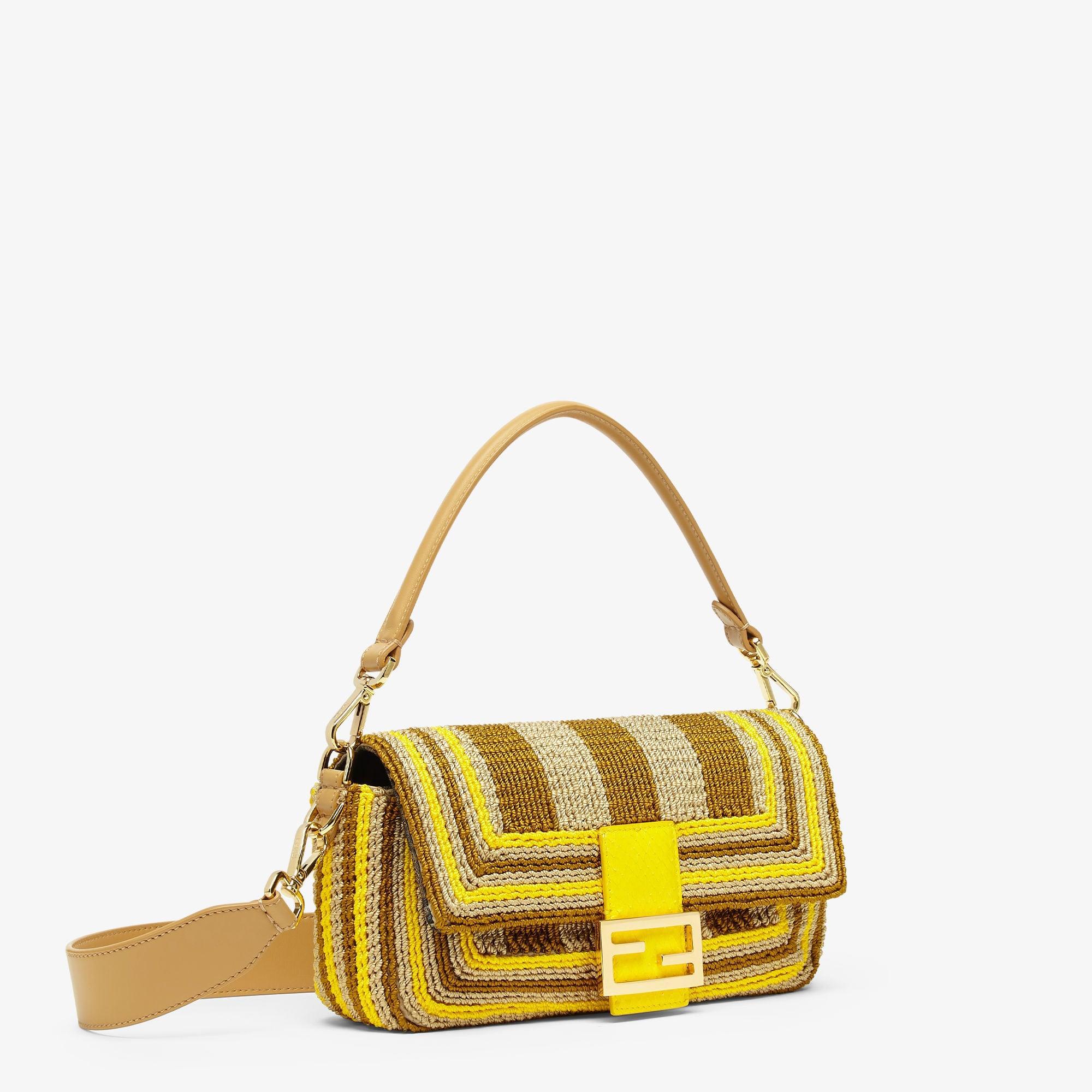 BaguetteBag with twisted passementerie trim with beige and yellow Pequin stripes Product Image