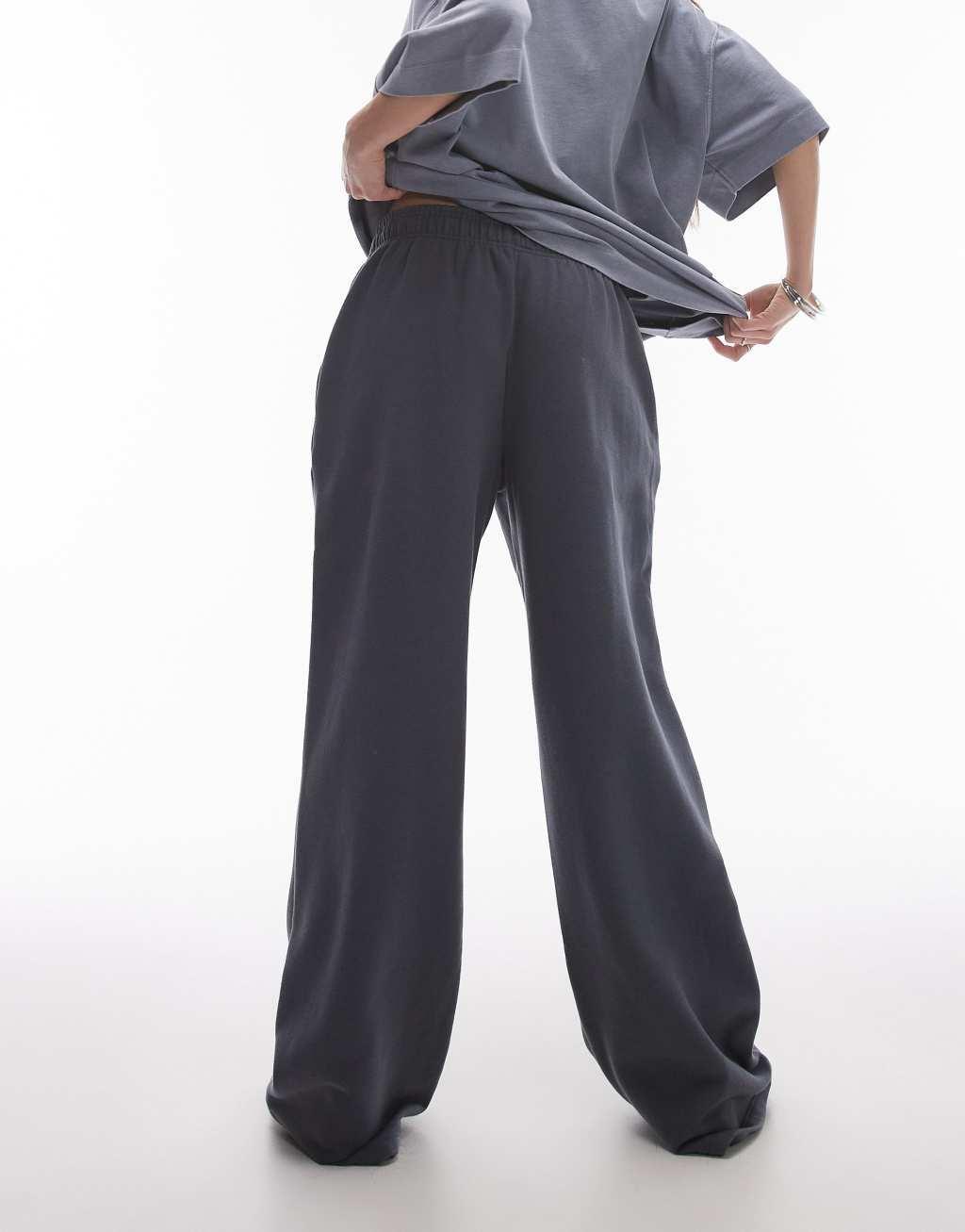 Topshop straight leg sweatpants in slate - part of a set Product Image