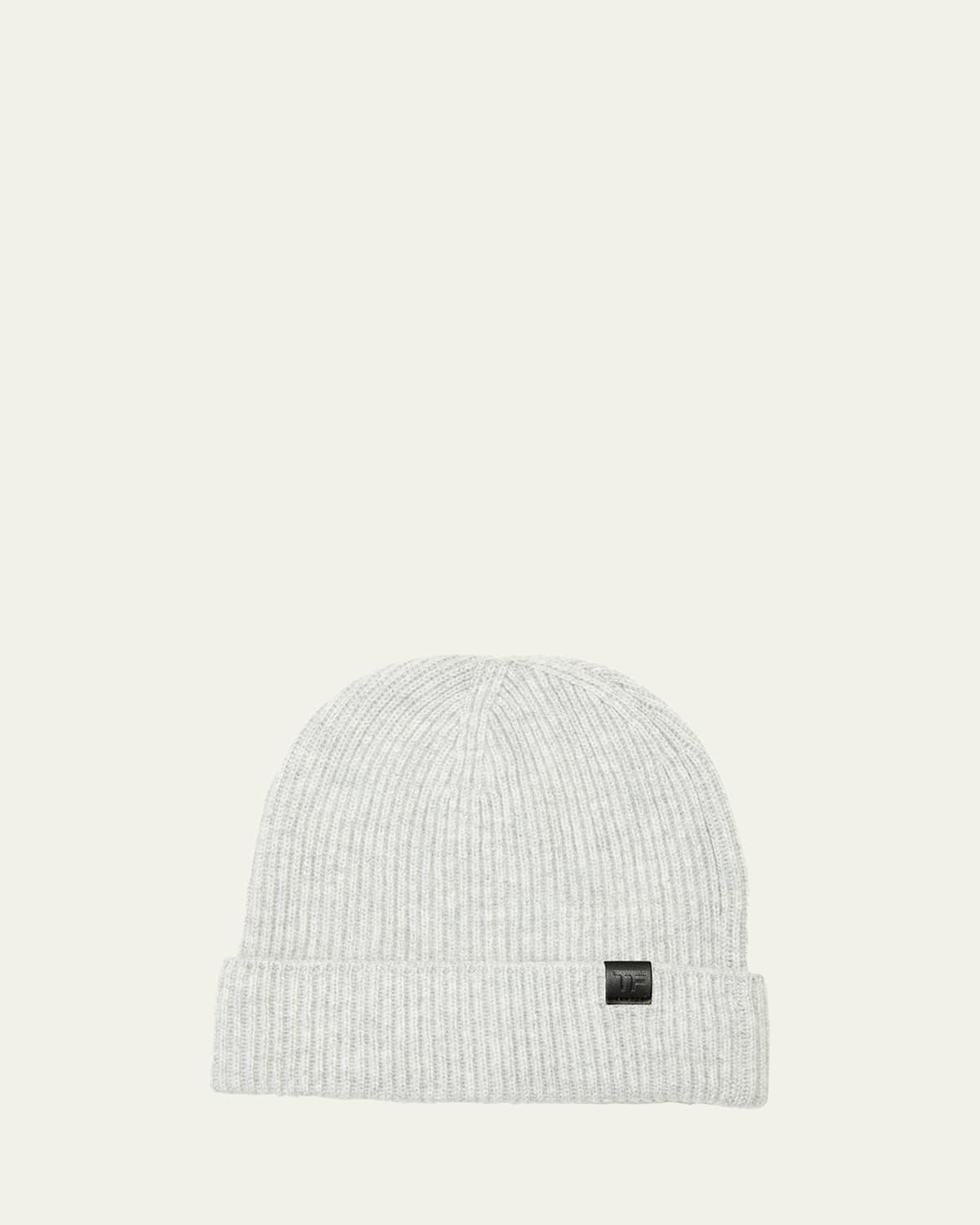 Mens Cashmere Ribbed Beanie Hat product image