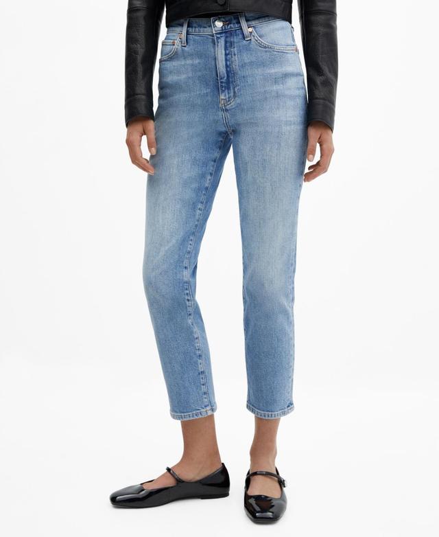 Mango Womens Slim Cropped Jeans Product Image