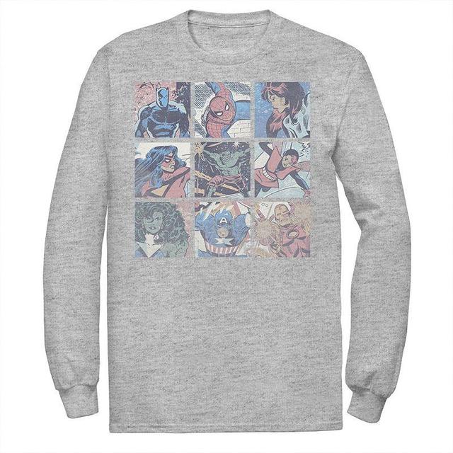 Mens Marvel Pastel Heroes Tee Athletic Grey Product Image