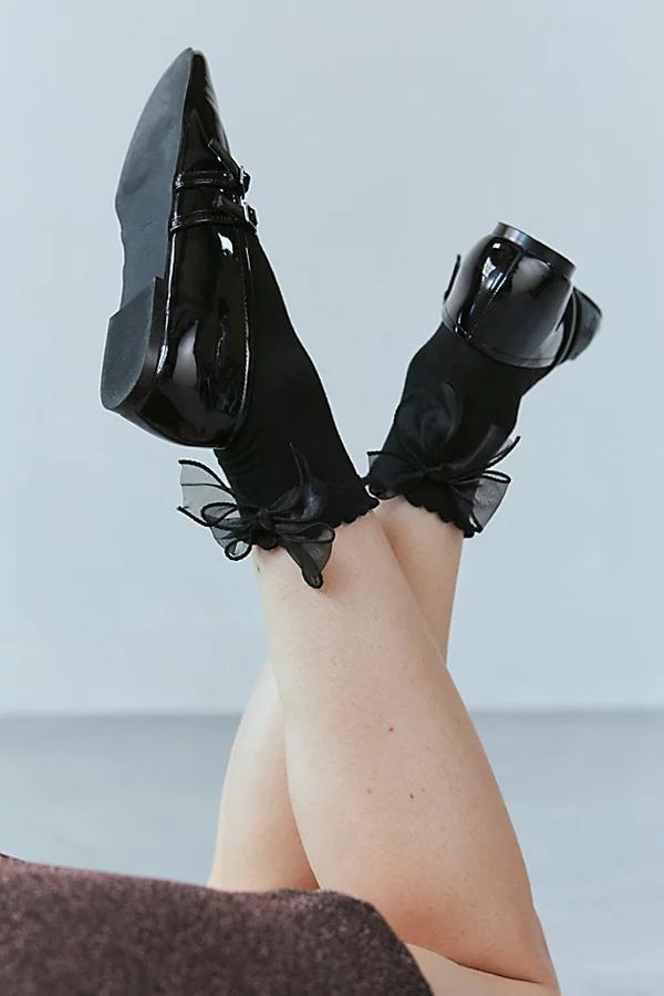 Oversized Bow Crew Sock Womens at Urban Outfitters Product Image