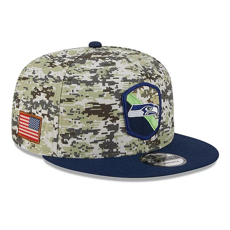 Mens New Era Camo Seattle Seahawks 2023 Salute To Service 9FIFTY Snapback Hat - Camo Product Image