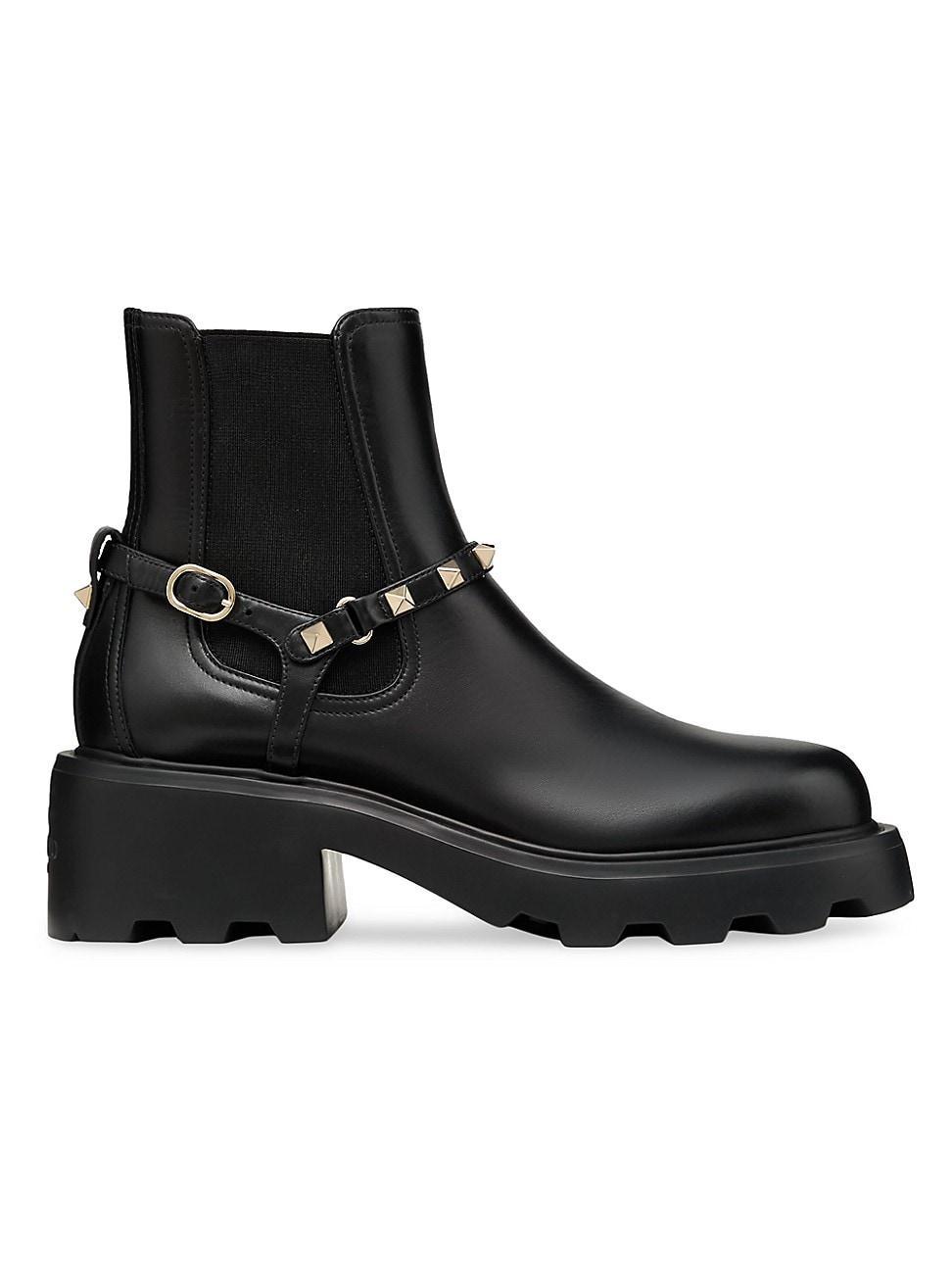 Womens Rockstud 55MM Calfskin Beatle Boots Product Image