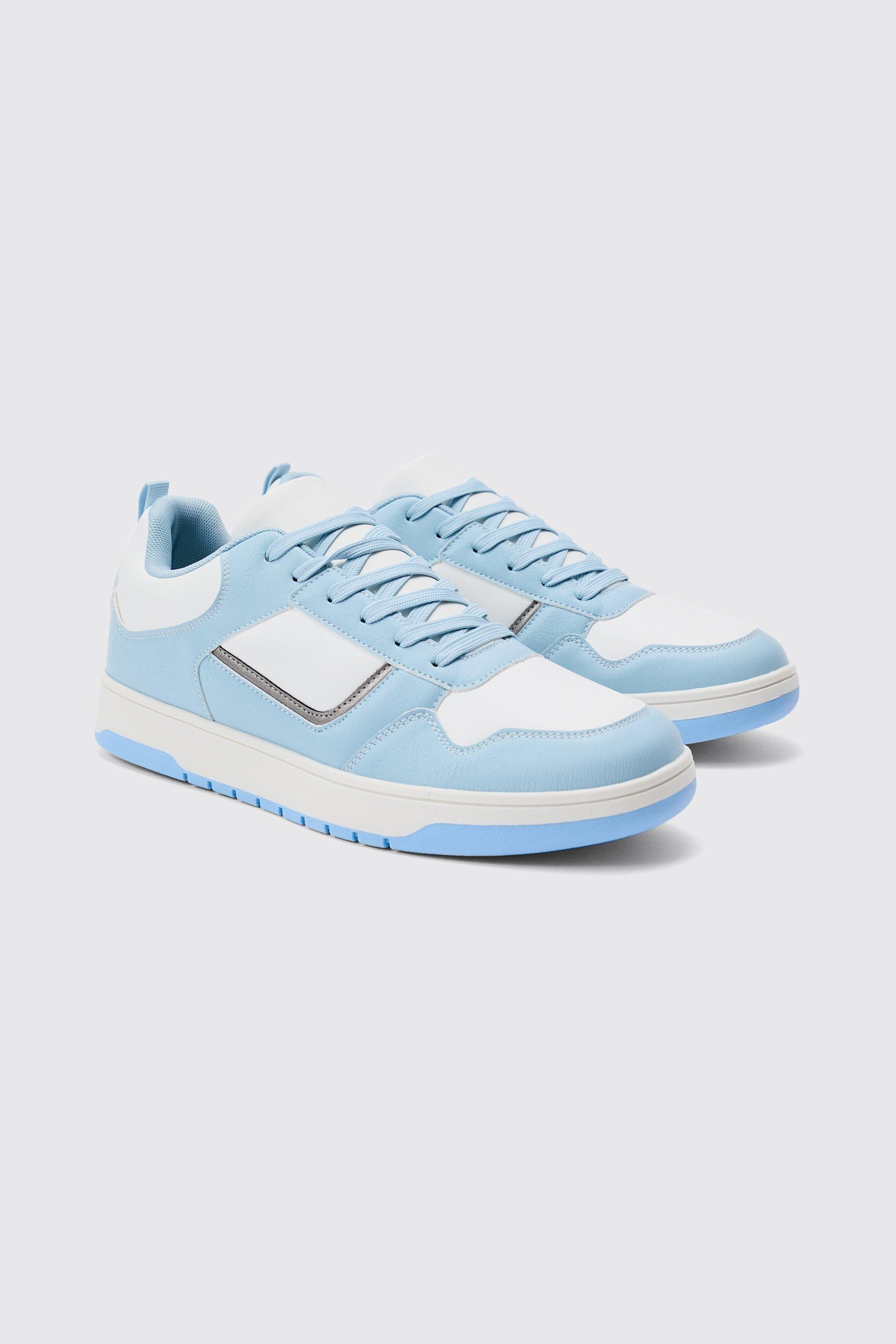 Mens Contrast Chunky Trainer In Light Blue, Blue product image