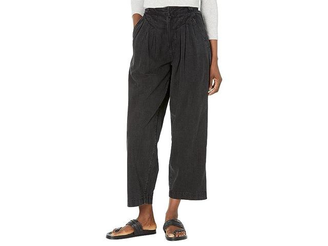 Free People Lotta Love Linen Trousers (Black) Women's Clothing Product Image