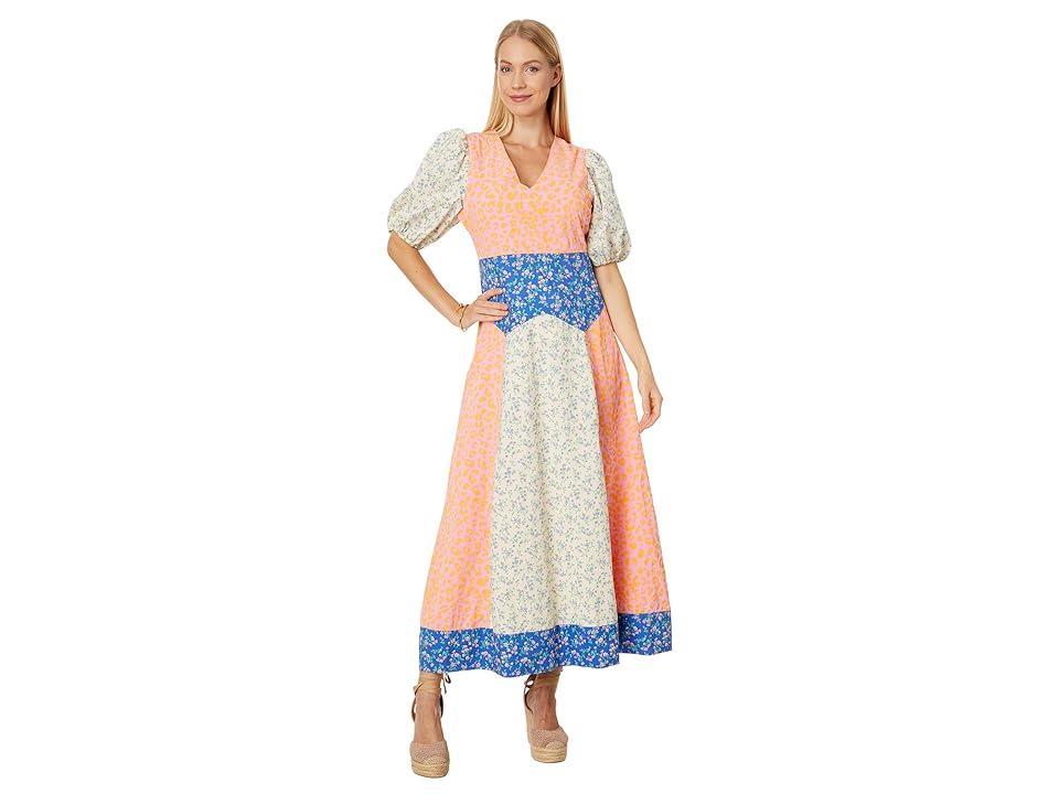 English Factory Mixed Print Cotton Maxi Dress in Coral Multi at Nordstrom, Size X-Small Product Image