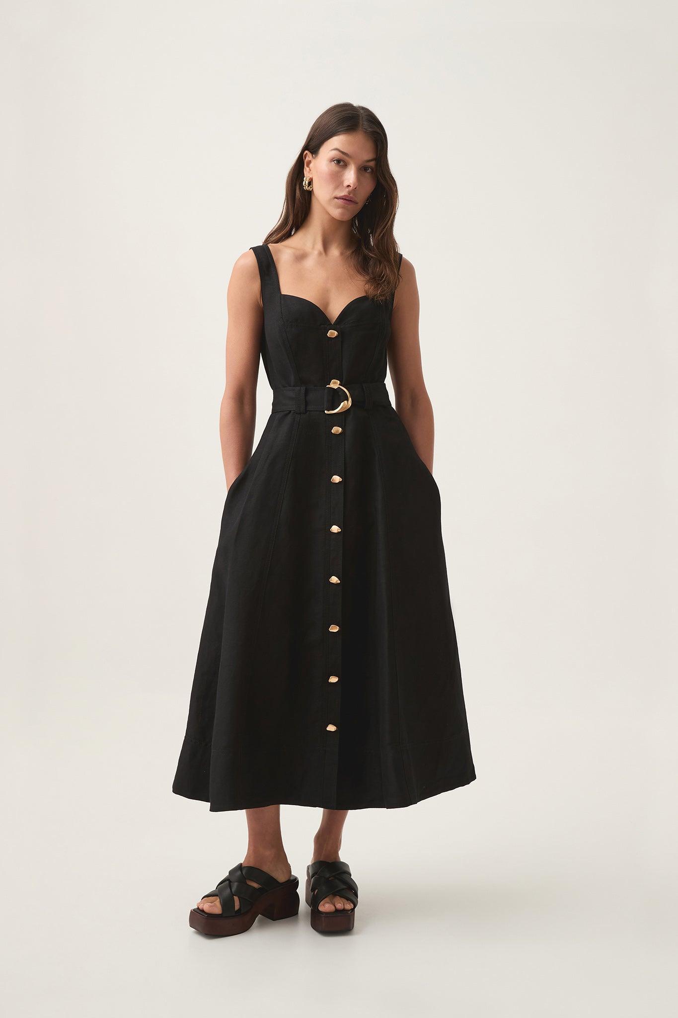 Clay Belted Midi Dress Product Image