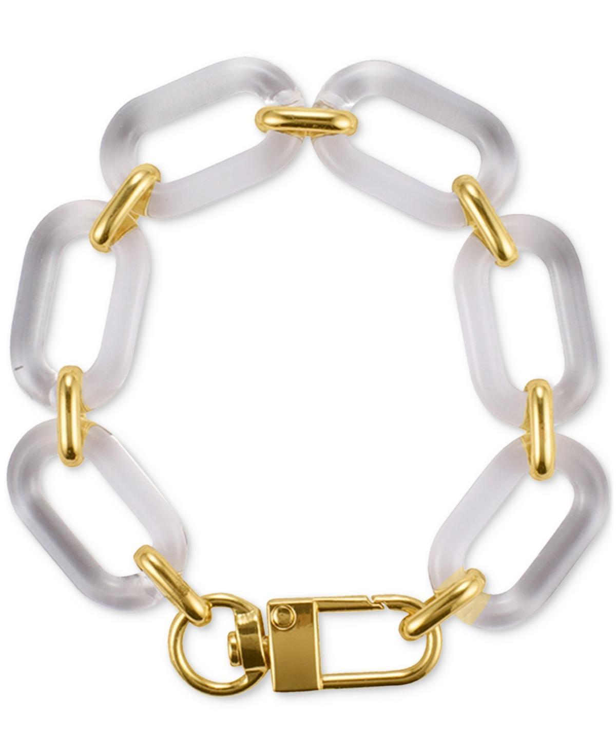 Adornia 14k Gold Plated Lucite Statement Chain Bracelet, Womens Yellow Product Image