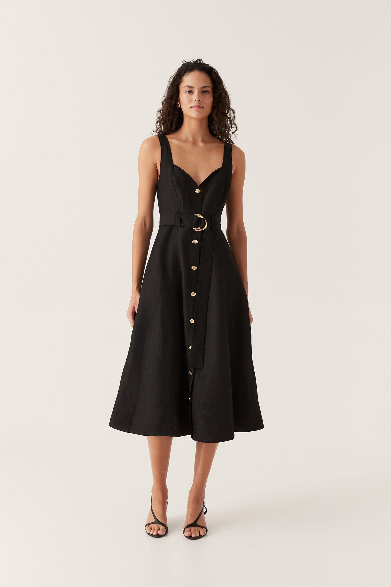 Clay Belted Midi Dress Product Image