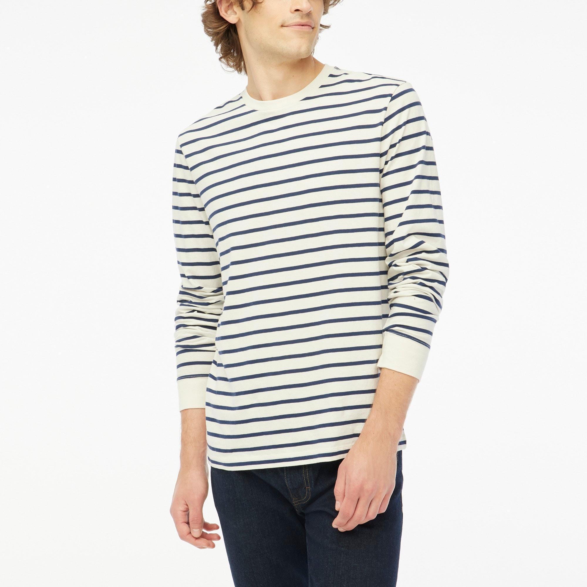 Striped long-sleeve washed jersey tee Product Image