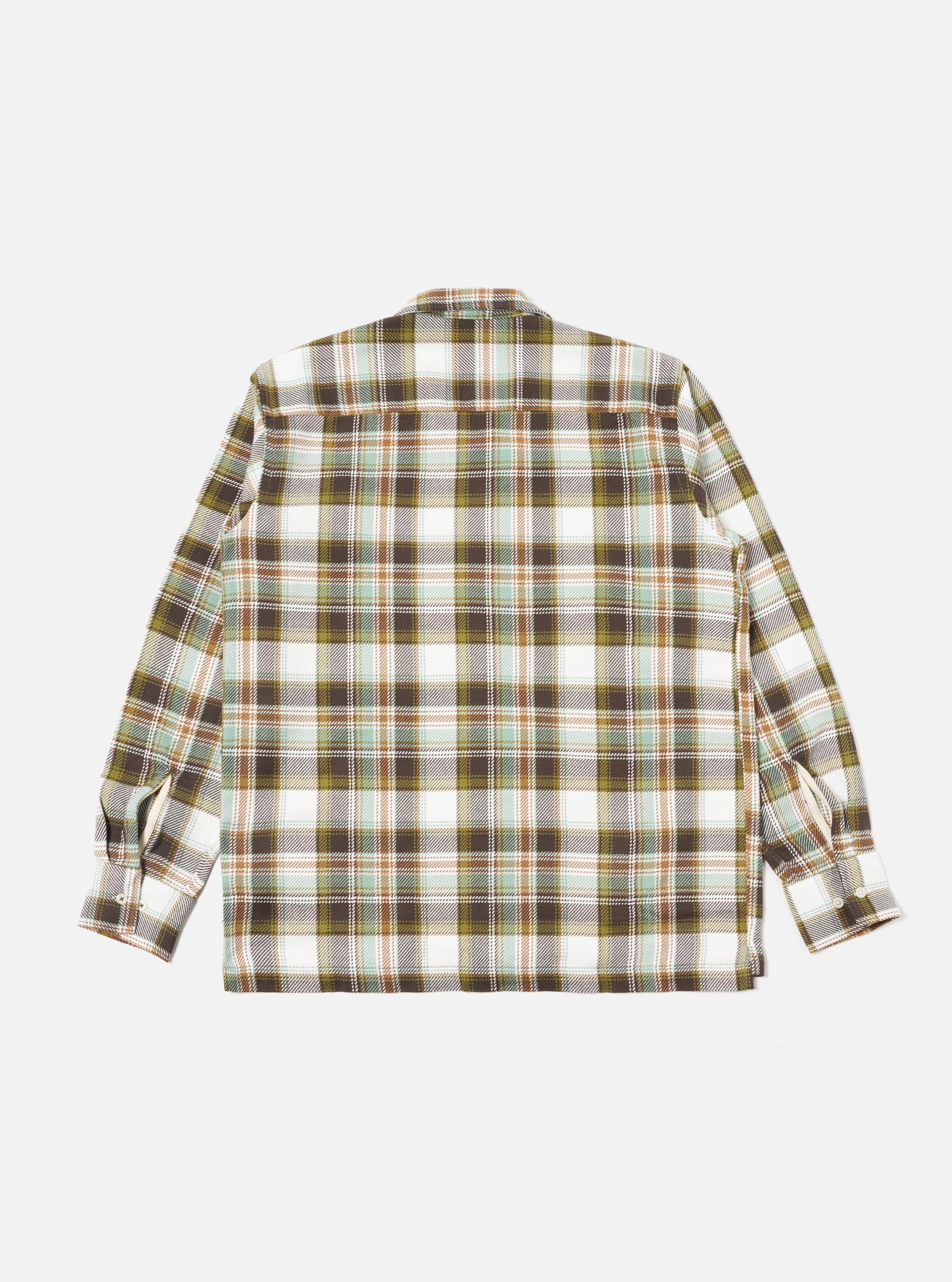 Universal Works L/S Camp Shirt in Pistachio Tahoe Check Product Image