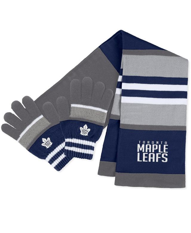 Womens WEAR by Erin Andrews Toronto Maple Leafs Stripe Glove & Scarf Set Product Image