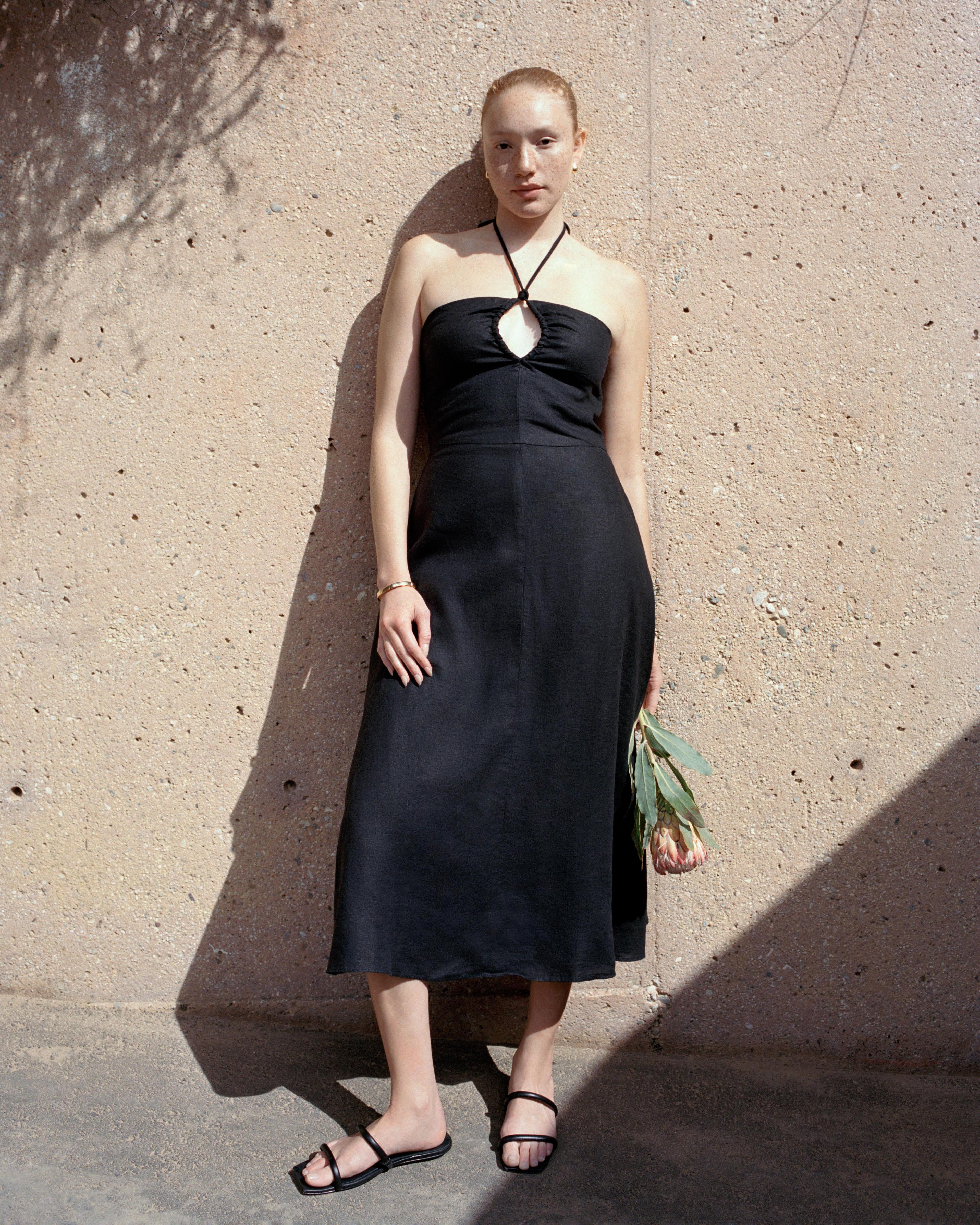 The Linen Halter-Neck Dress Product Image