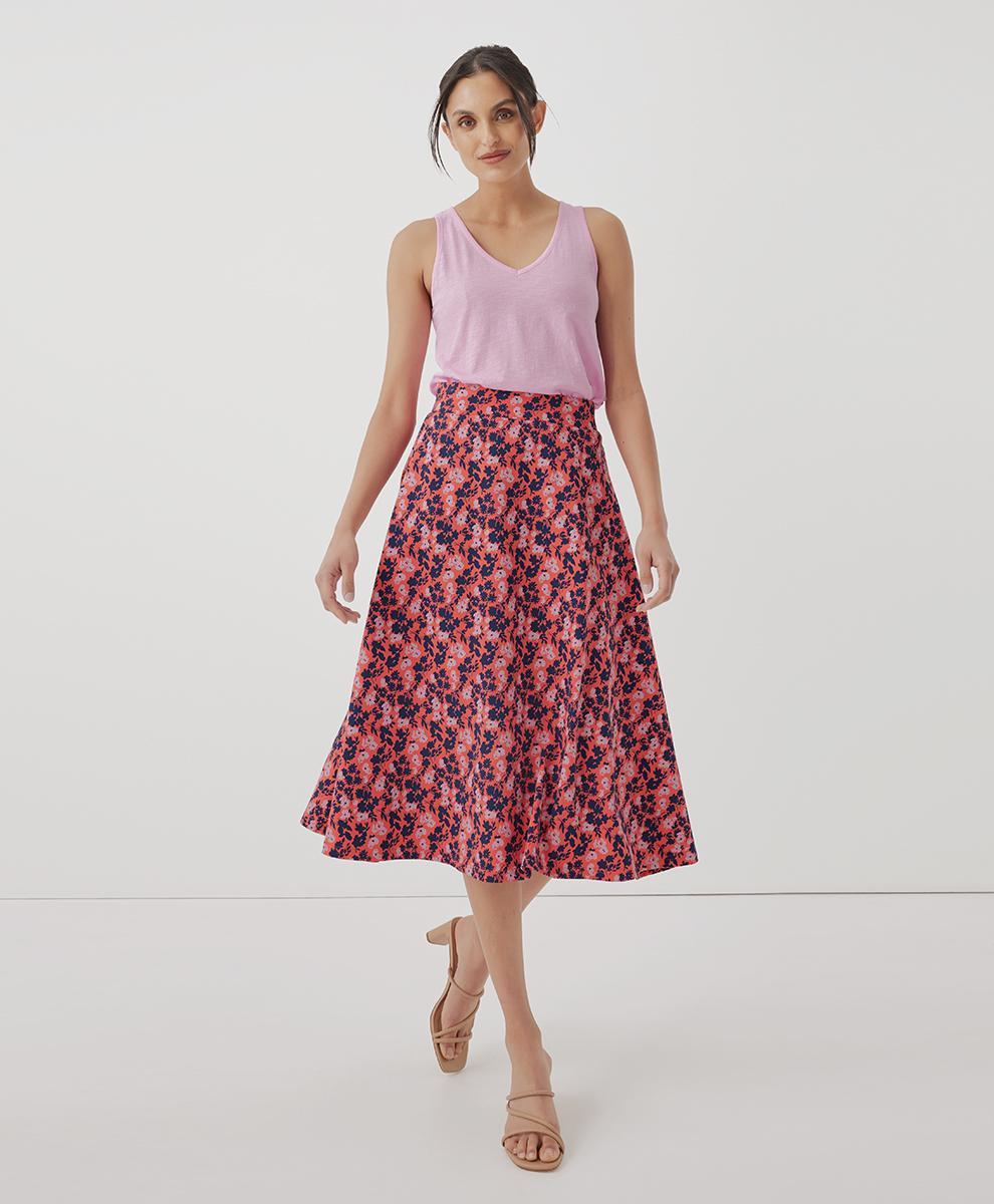 Womens Fit & Flare Midi Skirt 3XL Product Image