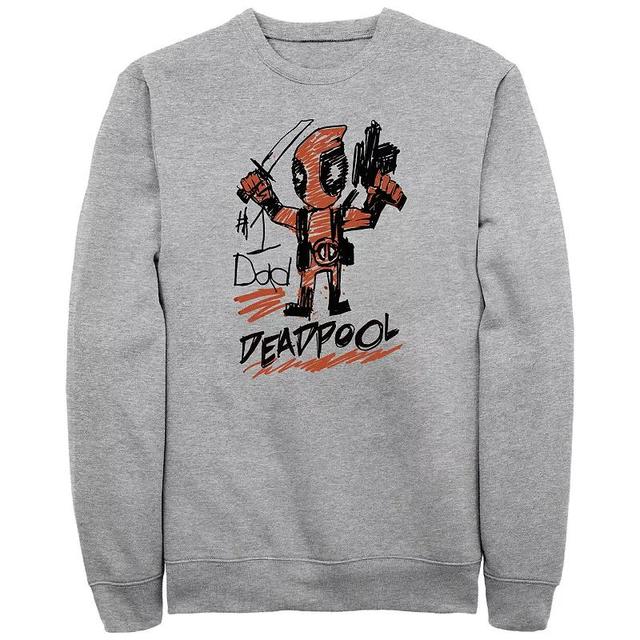 Big & Tall Marvel Deadpool #1 Dad Graphic Fleece, Mens Athletic Grey Product Image