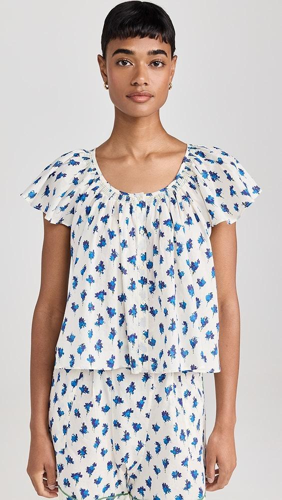 THE GREAT. The Flutter Sleeve Sleep Top | Shopbop Product Image