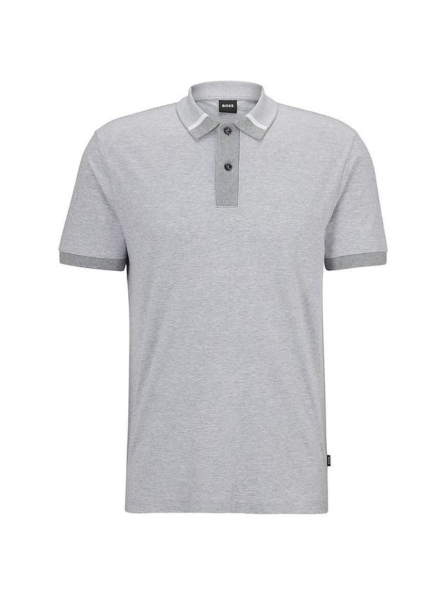 Mens Regular-Fit Polo Shirt with Two-Tone Micro Pattern Product Image