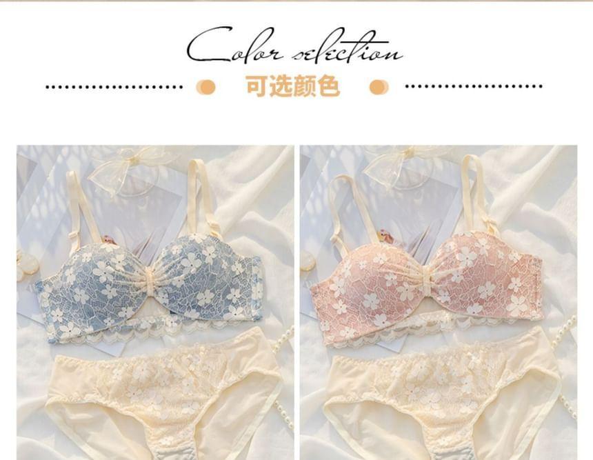 Floral Lace Wireless Bra / Panty / Set Product Image