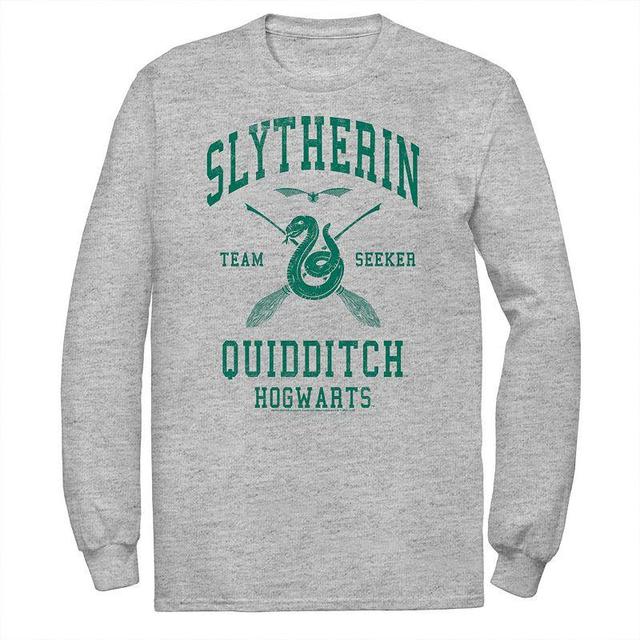 Big & Tall Harry Potter Slytherin Team Seeker Text Long Sleeve Tee, Mens Athletic Grey Product Image