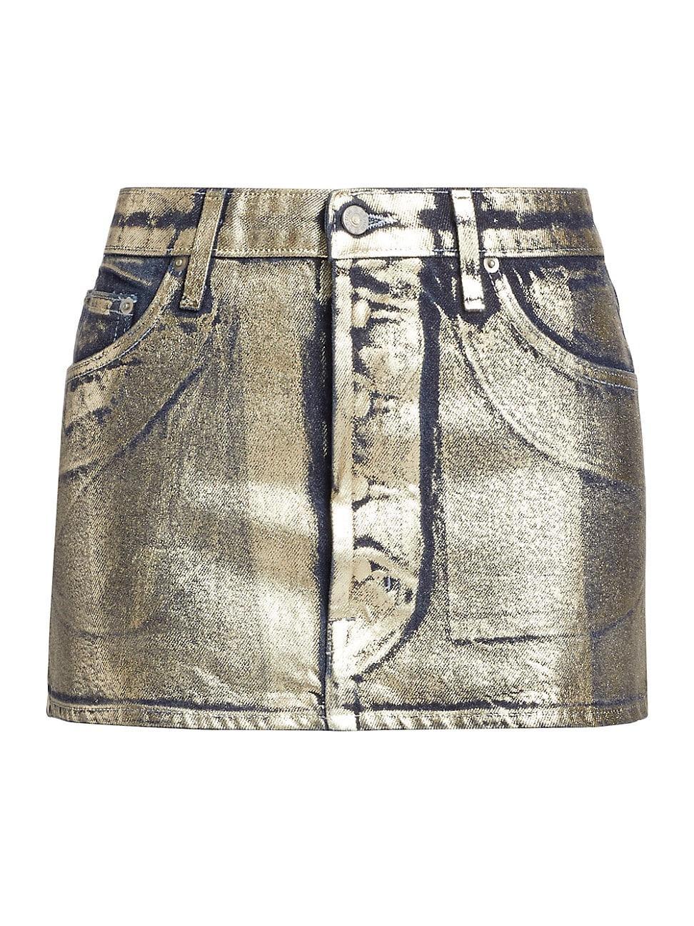 Womens Metallic Foil Miniskirt Product Image