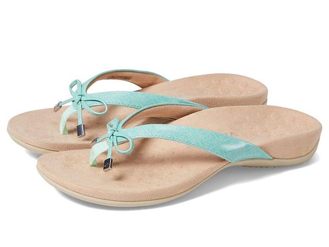 Vionic Bella Ribbed Metallic Bow Detail Thong Sandals Product Image