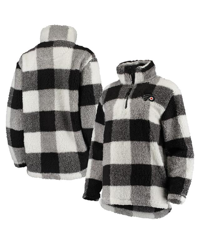 Womens G-III 4Her by Carl Banks Black/White Philadelphia Flyers Plaid Sherpa Quarter-Zip Jacket Product Image