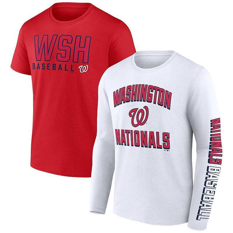 Mens Fanatics Branded /White Washington Nationals Two-Pack Combo T-Shirt Set Product Image