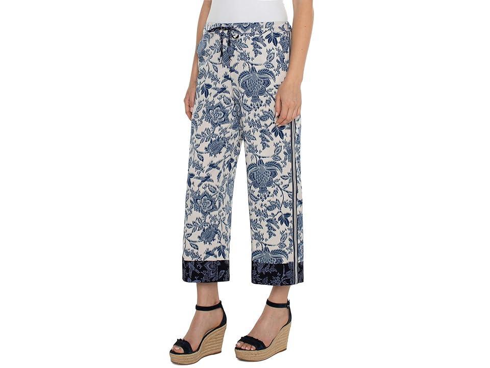 Liverpool Los Angeles Draw String Wide Leg Pull On Mid-Rise Pant 25 (Galaxy Floral Print) Women's Dress Pants Product Image