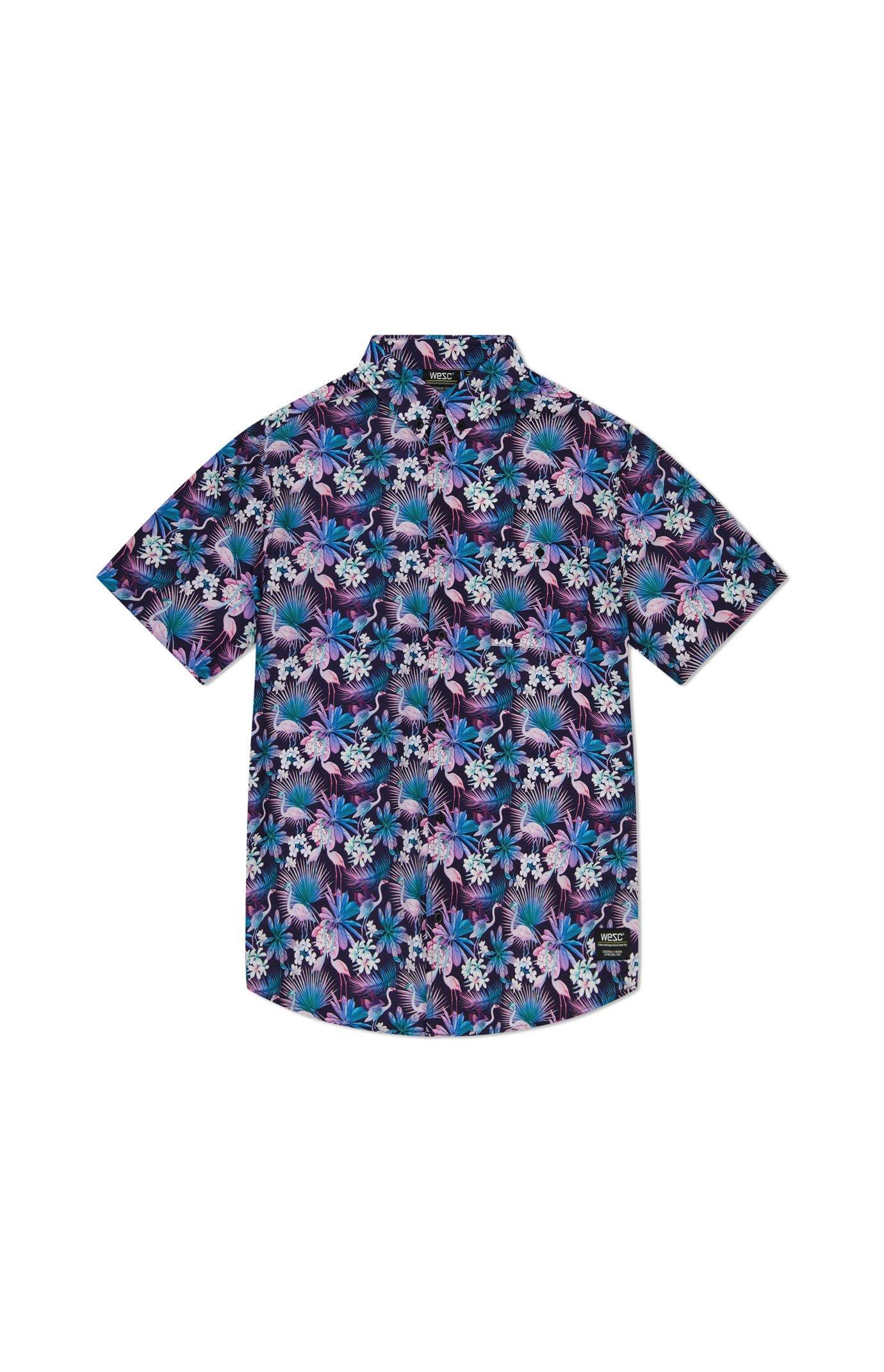 WeSC America Inc Mens Oden Neon Flower AOP Camp Shirt - Product Image