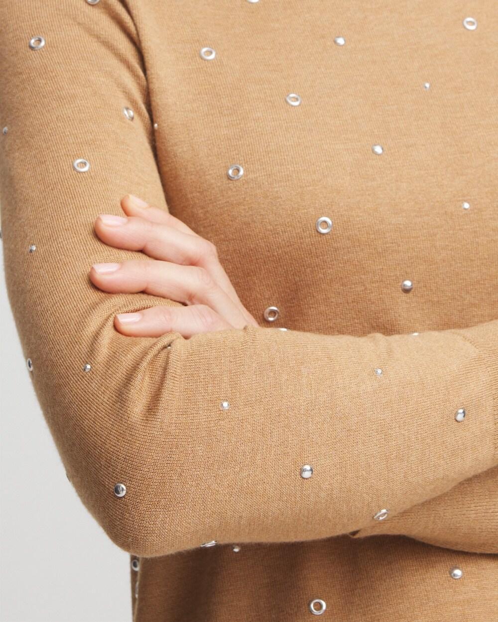 Studded V-Neck Sweater Product Image