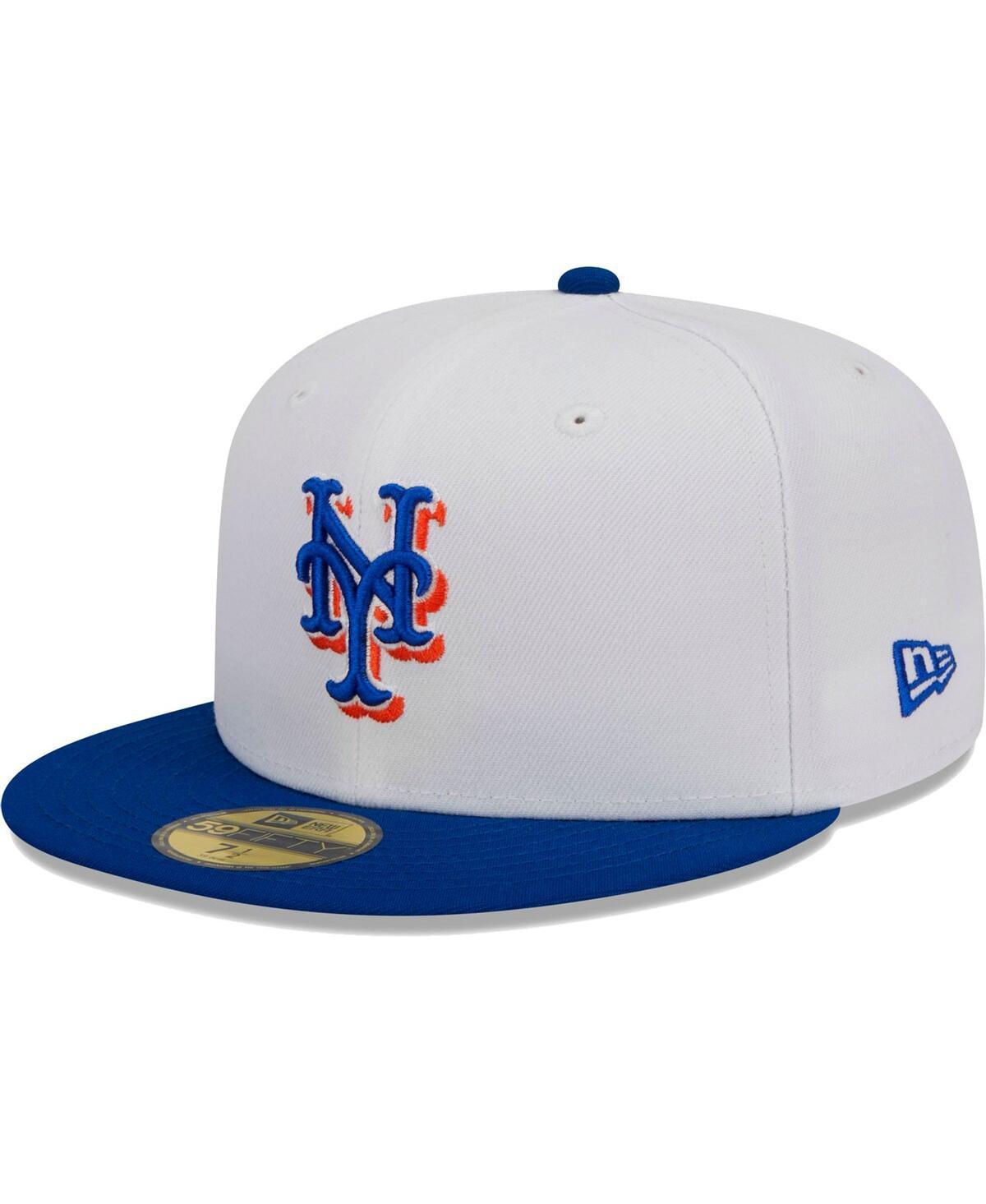 Mens New Era White, Black New York Mets Optic 59FIFTY Fitted Hat Product Image