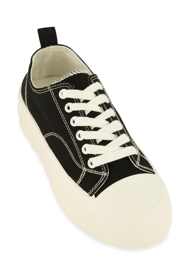 Womens Canvas Lace Up Platform Sneakers Product Image