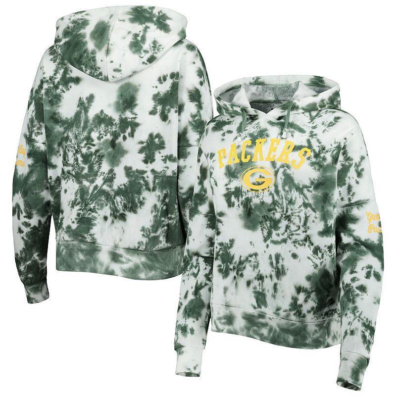 Womens New Era Bay Packers Cloud Dye Fleece Pullover Hoodie Product Image