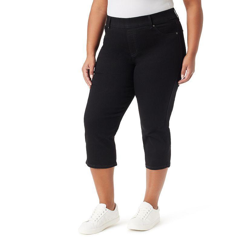 Plus Size Gloria Vanderbilt Shape Effect Capri Pants, Womens Grey Product Image