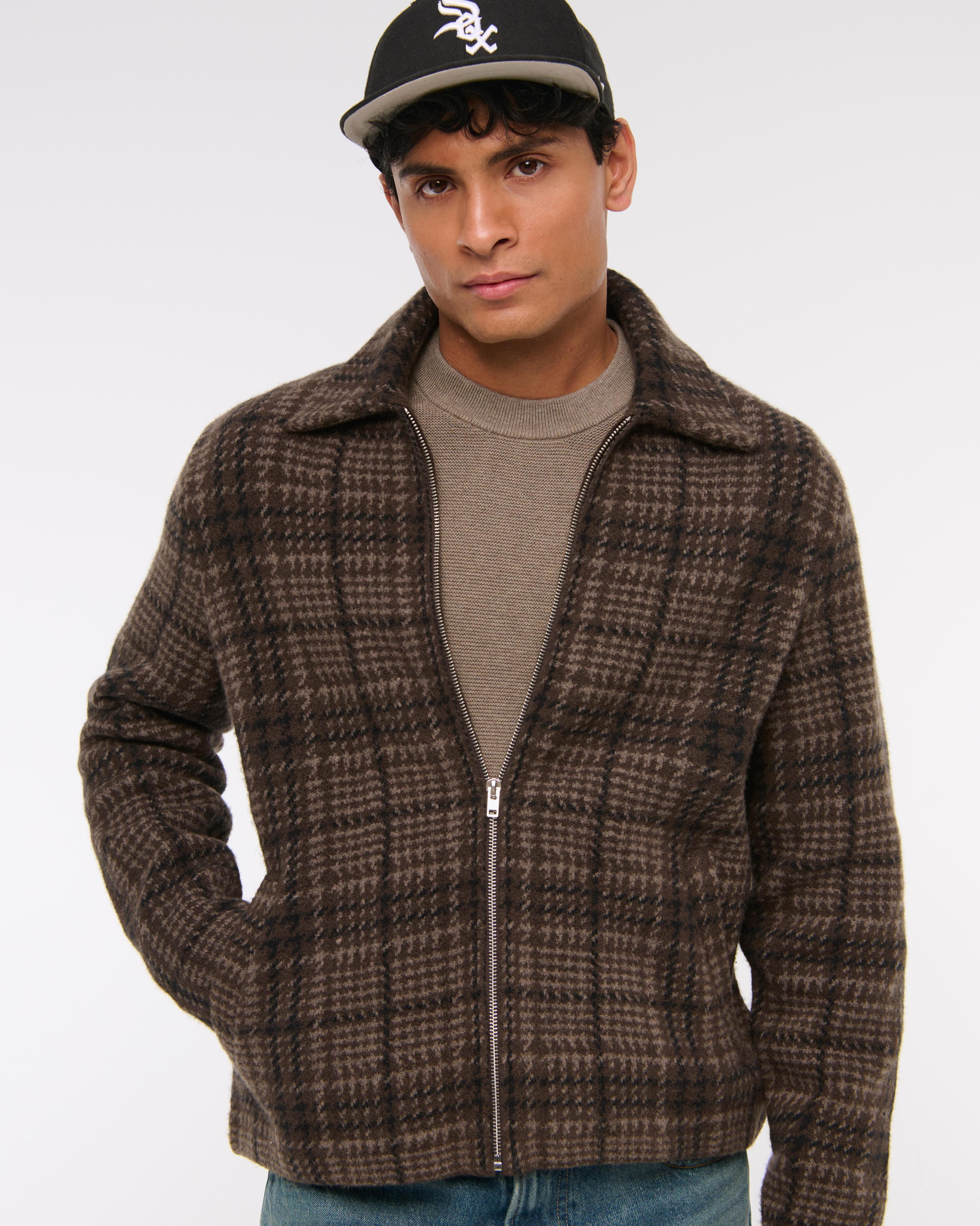 Cropped Sweater Shirt Jacket Product Image