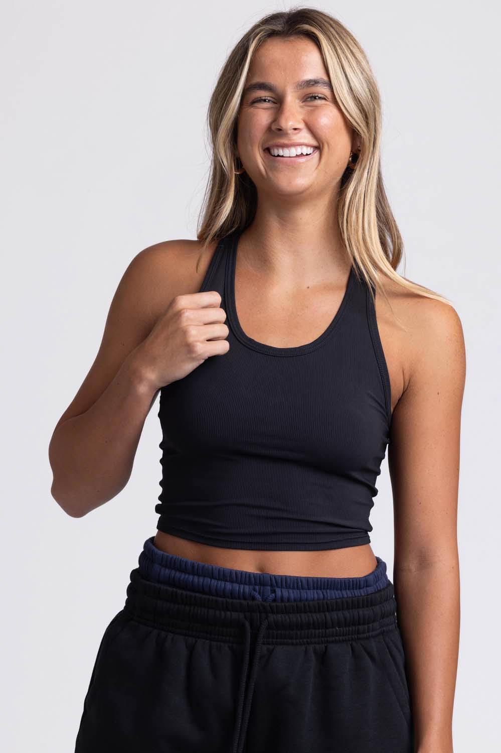 Rochelle Basic Crop Top - Black Female Product Image