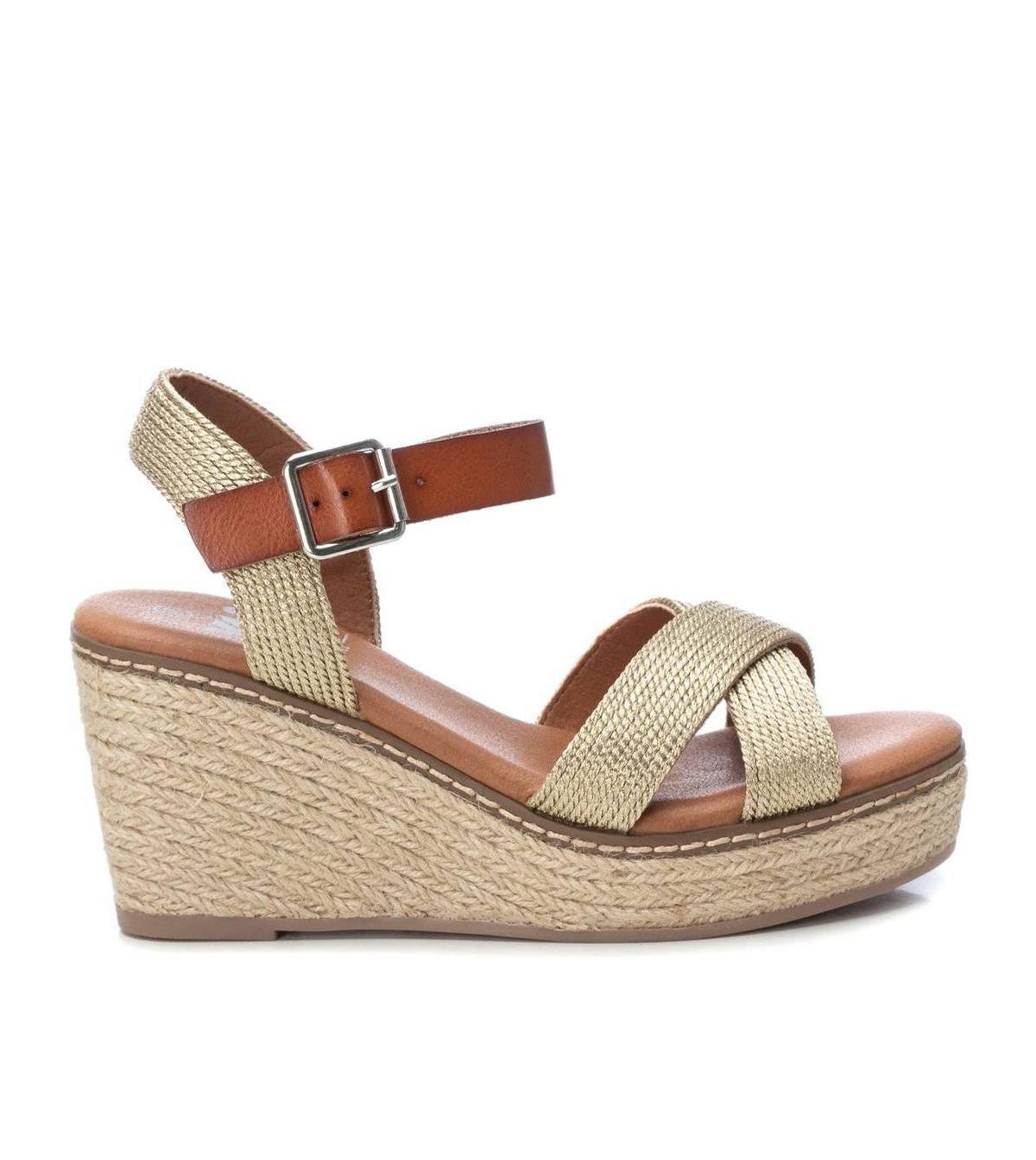 Xti Womens Jute Wedge Sandals By Xti Gold Product Image