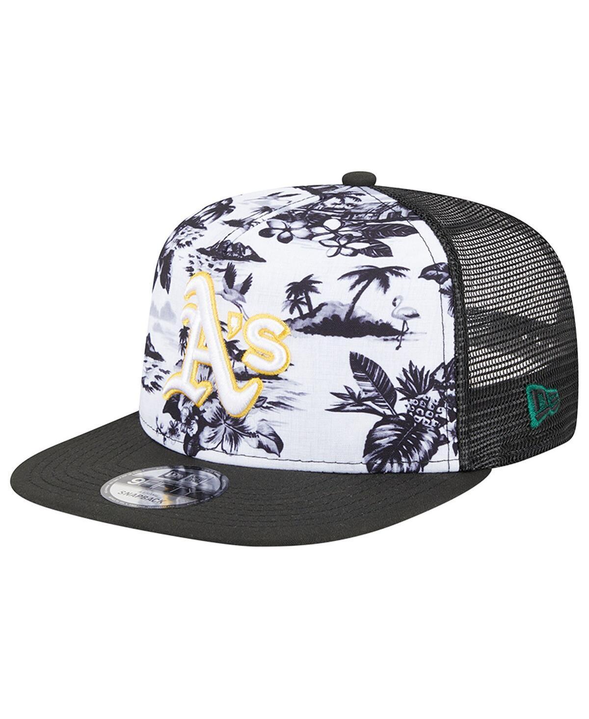 Mens New Era White Oakland Athletics Vacay 2.0 A-Frame Trucker 9FIFTY Snapback Hat - White Product Image