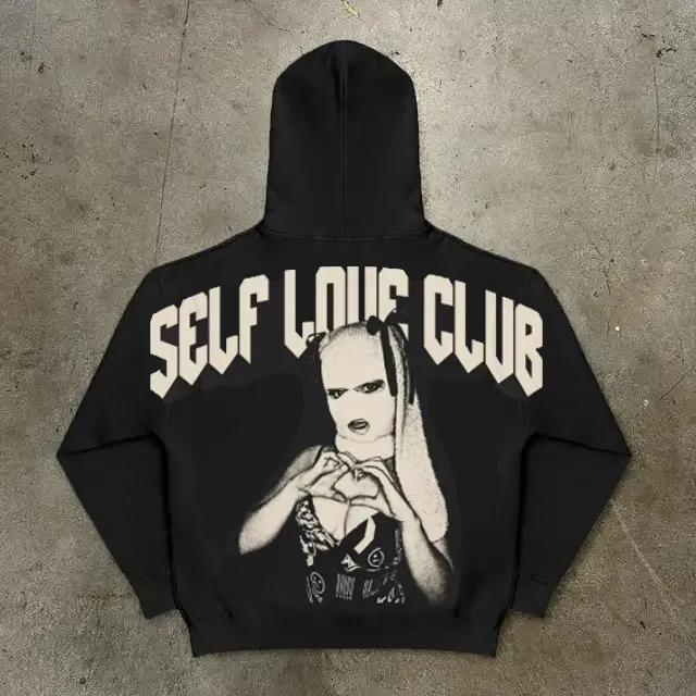 Vintage Self Love Graphics Pocket Hoodie Product Image