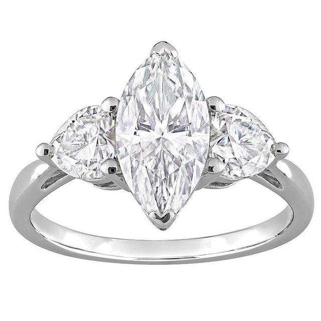 Stella Grace Sterling Silver 2 1/2 Carat T.W. Lab-Created Moissanite 3-Stone Engagement Ring, Womens Product Image