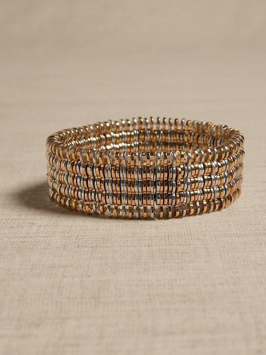 Mixed Metal Elastic Cuff &#124; Aureus + Argent Product Image